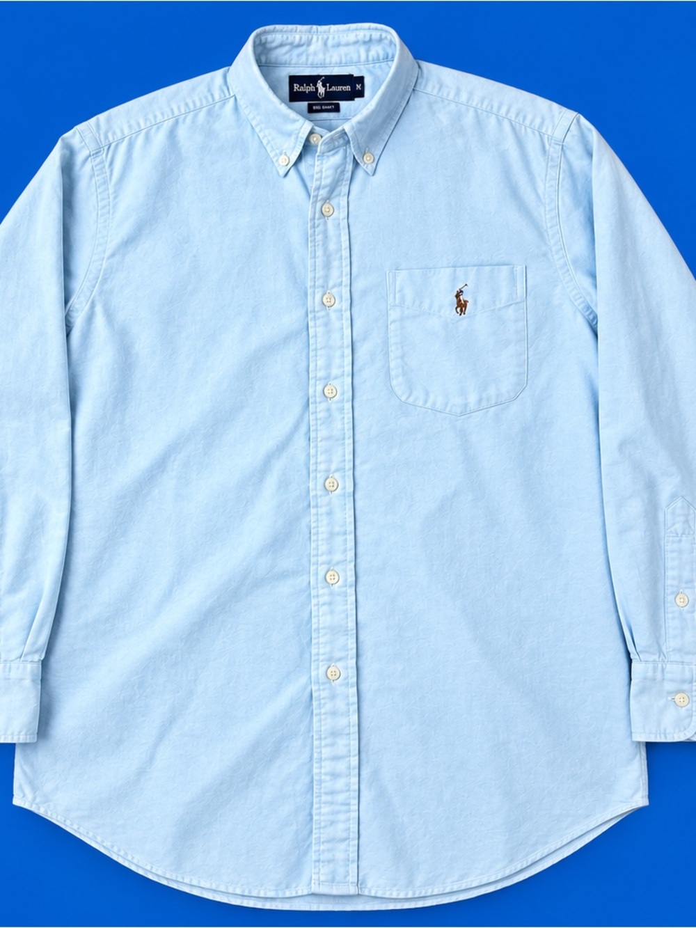 Ralph Lauren Polo Mens M Light Blue Oxford Button Down Shirt Long Sleeve Cotton